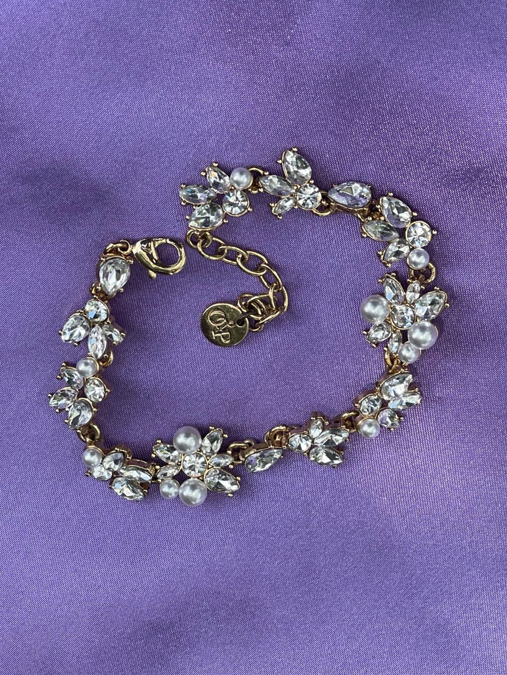 Olive & Piper Crystal & Faux Pearl Bracelet